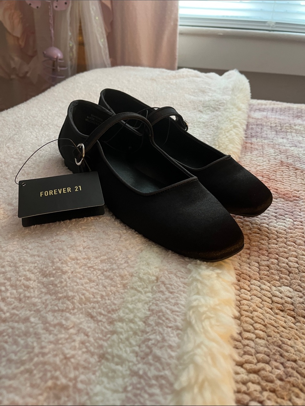 Satin Mary Jane flats